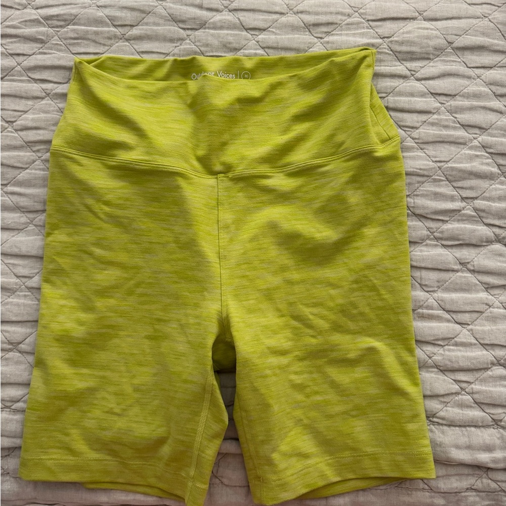 Outdoor Voices Green Biker Shorts